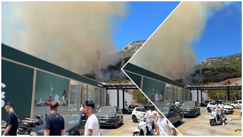 Bodrum Ortakent’te Yangın Paniği: Alevler Alışveriş Merkezinin Üzerini