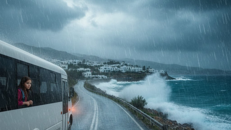 Bodrum’da Eğitime Hava Muhalefeti Engeli: Taşımalı Eğitime Ara Verildi
